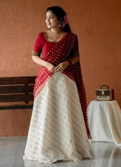 Pink Half Sarees, Kerala Engagement Dress, Indian Blouses, Simple Frock, Flag Images, Temple Photography, Best Blouse Designs, Half Saree Lehenga