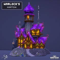 an image of a building made out of lego blocks with the words warlock's watch on it