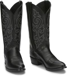 The round toe and unit heel create a classic western silhouette and provide an easy fit in the stirrup while the J-Flex Flexible Comfort System� insoles keep things comfortable with leather-covered cushioned insole and triple density insole board. Western Silhouette, Justin Boots Men, Tony Lama Boots, Modern Clothes, Western Boots For Men, Rugged Boots, Ostrich Boots, Steel Toe Boots, Mens Cowboy