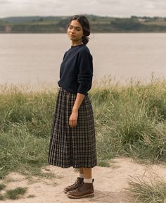 Olive Clothing, Check Skirt, Looks Street Style, Modest Fashion Outfits, Plaid Skirt, Mode Inspiration, Looks Vintage, Modest Outfits