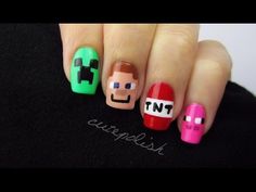 Minecraft Nail Art | Nerd Nail Series - YouTube(cutepolish)