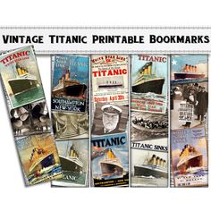 vintage printable bookmarks with ships on them