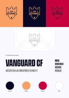 the font and color scheme for various logos