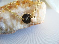 Gold Initial Bracelet, dainty heart charm bracelet, Bridesmaid gift, Hand stamped Letter charm bracelet, Love bracelet, personalized jewelry.Choose your initial and make this gift personal. The round letter disc measures 12 mm in diameter. Heart charm is 6 mm and 1 mm in thickness. A wonderful gift for your bridesmaid, flower girl, your MOM, your best friend or even for yourself! The bracelet is gift wrapped and ready for gift giving :)Bracelet can fit any size and totally adjustable. it's 6 inc Dainty Name Bracelet With Heart Charm For Gift, Personalized Heart Name Bracelet For Best Friend, Personalized Minimalist Heart Bracelet For Best Friend, Handwriting Necklace Custom, Letter Charm Bracelet, Initial Bracelet Gold, Customized Bridesmaid Gifts, Handwriting Necklace, Engraved Bar Necklace