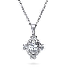 Sterling Silver CZ Flower Art Deco Fashion Pendant Necklace #N1640-01 – BERRICLE Art Deco Pendant Necklace, Vintage Style Necklace, Vintage Inspired Art, Jewelry Education, Art Deco Pendant, Cz Necklace, Art Deco Necklace, Cz Pendant, Flower Pendant Necklace