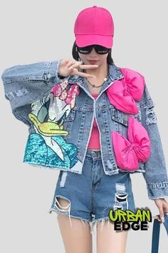 Short Jean Jacket with Cartoon Sequins for Teens Short Jean Jacket, Short Jean, Sequin Jacket, Cozy Fashion, Stay Warm, Jean Jacket, Order Now, Lowest Price, Casual Chic