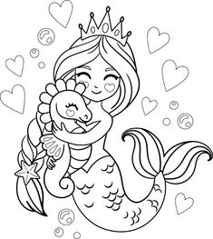 a mermaid holding a baby in her arms