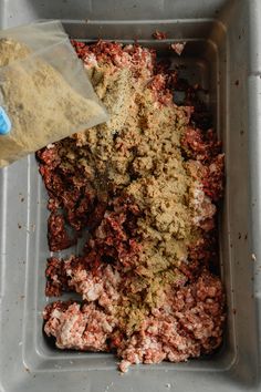 the food is being prepared and ready to be put into the oven for baking or cooking