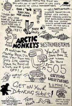 an old poster with writing on it and some other things written in black marker ink