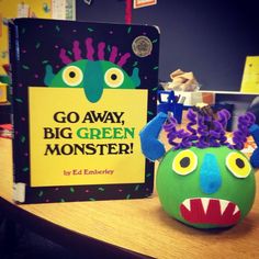 Go Away Big Green Monster book character pumpkin | Children's ... Storybook Character Costumes, Ed Emberley, Monster Book