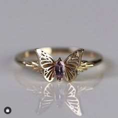 Luxury Women's Rose Gold Butterfly Ring, Luxury Rose Gold Butterfly Ring For Wedding, Luxury Rose Gold Butterfly Ring, Insect Ring, Pink Sapphire Ring Engagement, Ring Marquise, Butterfly Ring, Pink Amethyst, February Birth Stone