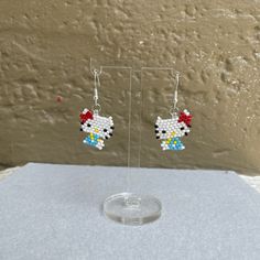 Handmade With Czech Glass Seed Beads And 925 Sterling Silver Hooks By A Young Chicana Artist. Please Allow 2 Weeks To Be Made And Shipped. Some Flexibility With Colors, Comment For Any Questions! Make A Bundle Of 3 For Free Shipping Hachi Nana Earrings, Vintage Gold Earrings, Clover Jewelry, Mickey Mouse Earrings, Hello Kitty Sanrio, Casual Earrings, Earring Bundle, Costume Earrings, Circle Earrings Studs