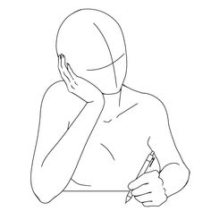 a person holding their hand to their face and writing on a paper with a pen