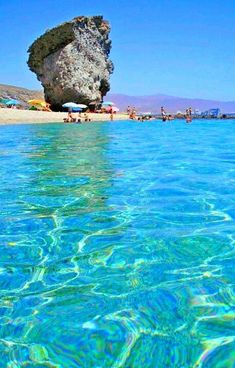 the water is crystal clear and blue