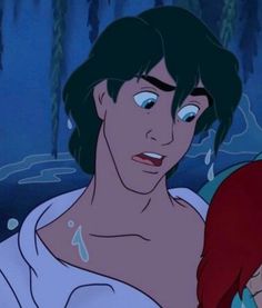 male and female disney characters in the water