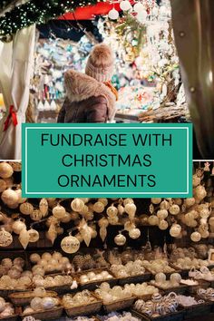 This pin illustrates ideas for running a Christmas ornament fundraiser with engaging visuals. It showcases festive ornaments and activities related to charity fundraising using 2 images.