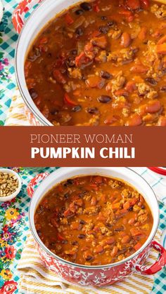 Pioneer Woman Pumpkin Chili Pumpkin Chili Recipe, Spicy Italian Sausage, Pumpkin Chili, Pumpkin Soup Recipe, Fall Dinner Recipes, Delicious Soup Recipes, Spicy Sausage, Fall Soups, Soup And Stew