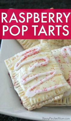 raspberry pop tarts on a white plate