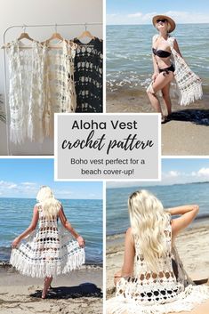 the aloha vest crochet pattern is perfect for a beach cover - up