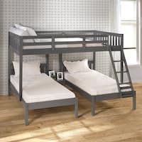 a bunk bed with two beds underneath it