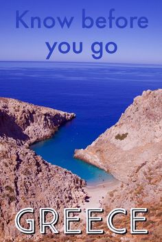 an image of a book cover with the words, know before you go greece on it