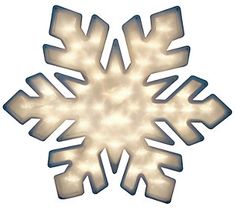 a snowflake is shown with white lights on the bottom and bottom part of it