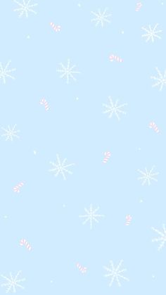 a blue background with snowflakes and candy canes