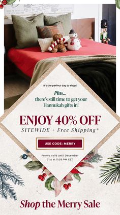 the christmas sale is on and it's up to 40 % off with this coupon