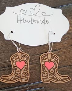 MADE TO ORDER- Cowgirl Boot earrings that will be adored by any Cowgirl! Make them as gifts or treat yourself!! Made from Walnut veneer wood. Boot Earrings, Cowgirl Boot, Cow Girl, Walnut Veneer, Cowgirl Boots, Treat Yourself, Jewelry Earrings Dangle, Etsy Earrings, Dangle Drop Earrings