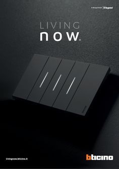 the living now logo is shown on a black background with white lines in front of it