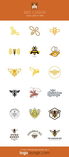 the bee logo collection is shown here