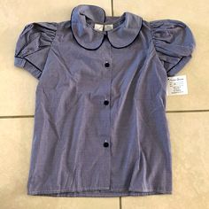 Nwt Mother Goose: Hand Made Blue And White Top, Size 6 Kids, Brand New In Perfect Condition Fun Tops For Women, Blue And White Top, Top Clothing Brands, Small Clothes, Mother Goose, White Top