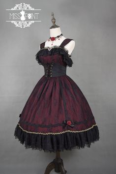 Miss Point -Sunrise and Sunset- Vintage Classic Gothic Lolita JSK Gothic Dress Aesthetic, Ideas Clothes, Makijaż Smokey Eye, Clothes Cute