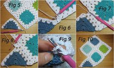 crochet instructions for how to make a granny granny's square with yarn