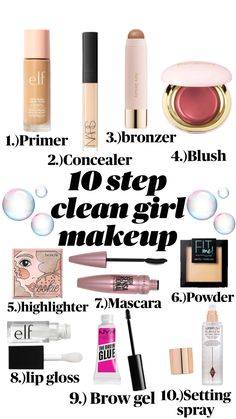 Clean girl makeup #cleangirl #cleangirlmakeup #makeup Clean Girl Routine, Clean Girl Look, Clean Girl Makeup, Girl Routine, Orange Blush