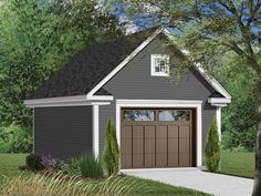 this is an artist's rendering of the garage plan for a two car garage