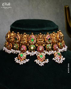 Traditional beauty, modern elegance, This Nakshi design choker, adorned with rice pearls, adds a touch of heritage to any look.   connect with us through WhatsApp on +91 9090252529 to get more information.  KNST-5416   #NakshiDesign #RicePearls #TraditionalJewelry #HeritageStyle #ElegantChoker #TimelessElegance #CulturalChic #JewelryGoals #DesiVibes #CraftedWithLove Nakshi Design, Elegant Choker, Rice Pearls, Traditional Beauty, Heritage Fashion, Traditional Jewelry, Modern Elegance