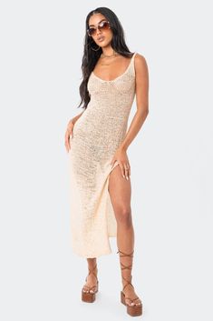 Nevea Open-Back Knitted Maxi Dress – edikted Flame Socks, Knitted Maxi Dress, Cherry Drop Earrings, Knitted Midi Dress, Festival Shop, Autumn Sales, Belly Chain, Festival Looks, Maxi Knit Dress