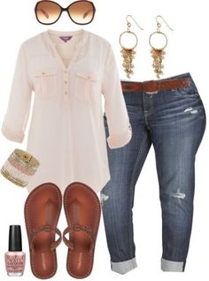 Polyvore Outfits Summer, Plus Size Boyfriend Jeans, Casual Chic Summer, Chic Summer Outfits, Nike Shox