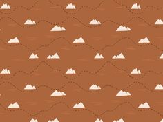 a brown background with white mountains and lines on the bottom, as well as dots in the middle