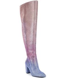 GB Queen-BeeTwo Ombre Rhinestone Over-the-Knee Boots | Dillard's Taylor Swift Tour Outfits, Glitter Boots, Taylor Swift Outfits, Bling Shoes, Dinosaur Pattern, Classic Wardrobe Staples, Concert Fits, Fashion Inspiration Design