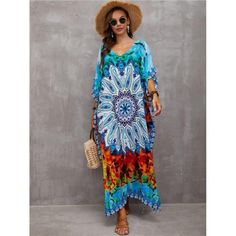 Hot Item *Versatile Size Options: This Kaftan Maxi Beach Dress Is Suitable For S,M,L,Xl,Xxl, Bust: 61.0" Length: 53.9" Shoulder: 34.6"Catering To Various Body Types. *Flowing Kaftan Design: Featuring An Elegant Kaftan-Style Design, It Exudes Charm Whether You're At The Beach Or On Vacation. Its Maximum Length Provides Ample Coverage And Protection While Maintaining A Light And Airy Feel. *High-Quality Synthetic Silk Fabric: Made From A Soft, Skin-Friendly Fabric That Emulates The Feel Of Cotton, Beach Caftan, Beach Blouse, Cami Set, Corset Mini Dress, Beachwear Fashion, Bathing Suit Covers, Corsets And Bustiers, Bathing Suit Cover Up, Beach Maxi Dress