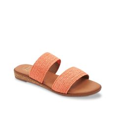 Andre Assous-Galia Sandal Step up your relaxed style comfortably with the Galia Featherweight sandal from Andre Assous. Stretchy raffia straps on the vamp and demi cork wedge highlight this slide sandal designed with ultra-light featherweight technology for natural movement of foot. Designer Sandals, Cork Wedge, The Vamps, Relaxed Style, Slide Sandals, Wedges, Sandals, Orange