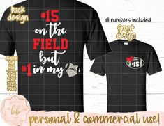 Number 1 In My Heart Shirt, Football Boyfriend Gifts, Football Girlfriend Shirts, Football Hoodies, Football Girlfriend, Custom Football Shirts, Football Mom Svg, Football Shirt Designs, Football Boyfriend