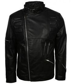 Buy Biker Vintage Black Leather Jacket now. On Sale! Fitted Techwear Leather Jacket For Winter, Winter Techwear Fitted Leather Jacket, Fitted Leather Jacket For Winter, Techwear Style, Fitted Leather Jacket For Winter In Techwear Style, Black Leather Techwear Jacket, Black Techwear Biker Jacket With Zipper, Style Black Jacket, Trendy Leather Jacket, Vintage Black Leather Jacket