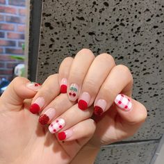 아이엘네일 가희쌤큐티뽀쟉 네일 (*≧∀≦*) 🍒🍎🍓 ️ Cherry nails, Korean nails, Fashion Nails Korean, Korean Nail Art, Korean Nails, Vacation Nails, Jelly Nails, Cute Nail Art, Bling Nails