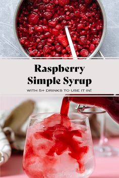 This Raspberry Simple Syrup is a great syrup to have on hand for any iced drink or cocktail. You can also add it to your water to add fun flavor. It takes less than 30 minutes to make and lasts for about 2 weeks in the fridge. You only need raspberries, water, sweetener, and vanilla extract. The full recipe is on The Healthful Ideas blog! Raspberry Simple Syrup, Southern Foods, Raspberry Drink, Strawberry Simple Syrup, Simple Syrup Cocktails, Raspberry Cocktail, Soda Syrup, Syrup Recipes, Drink Syrups