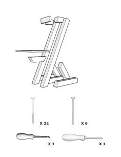 the diagram shows how to make a chair with two legs and one leg that is attached to