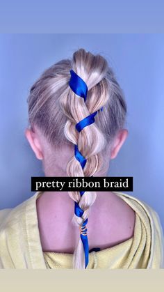 Ribbon Braid Hairstyle Quick Updos For Long Hair, Quick Hairstyles For Long Hair, Long Hair Ribbon, Braid With Ribbon, Quick Updos, Updos For Long Hair, Ribbon Braids, Simple Hair, Messy Bun Hairstyles