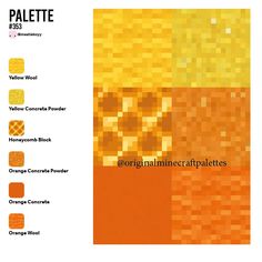 an orange and yellow brochure is shown with the words pallette on it